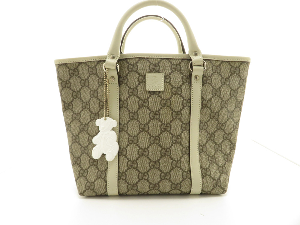 Gucci Tote Bag Leather Beige Cream Ivory White